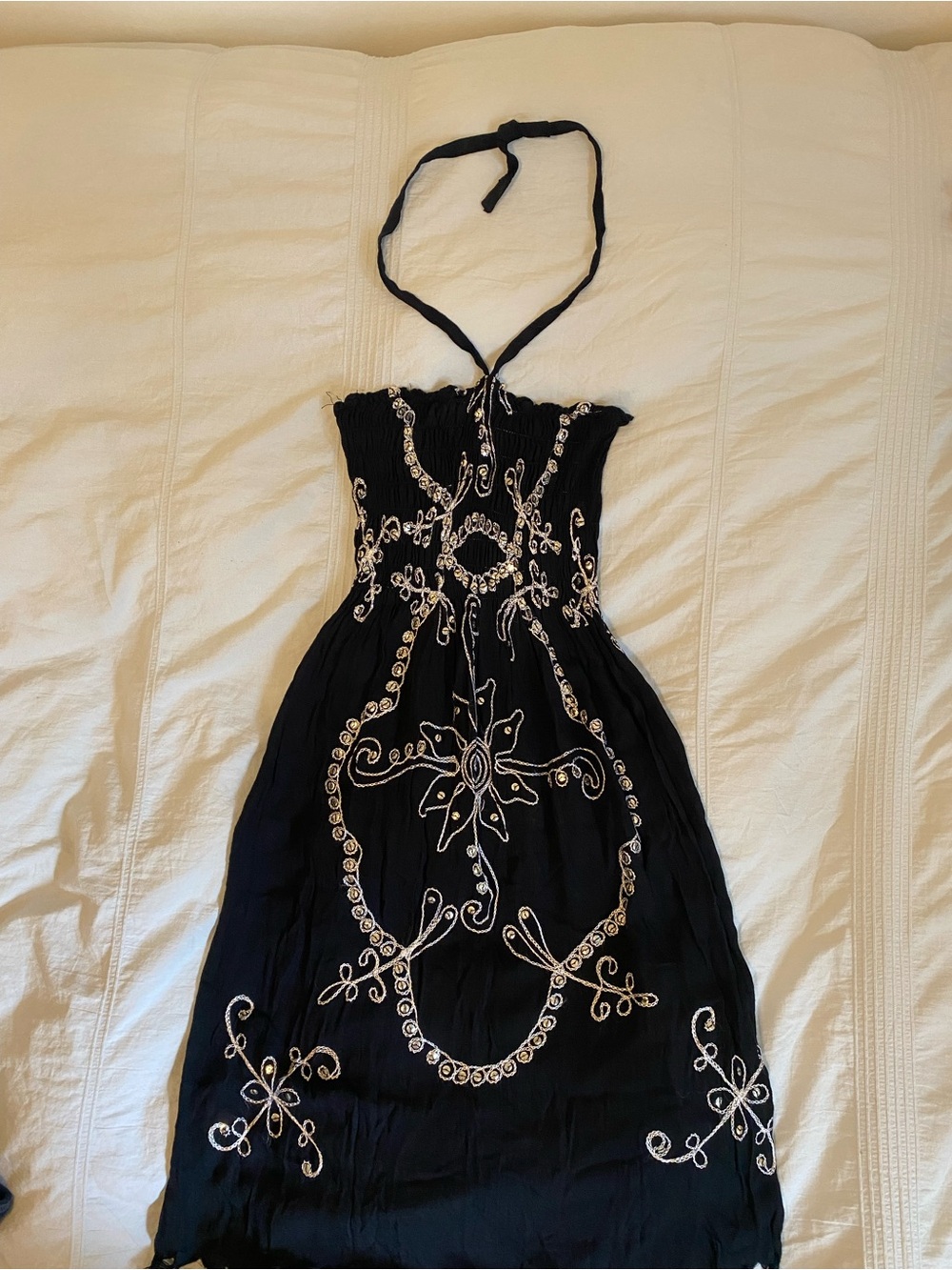 Y2K sequined halter dress